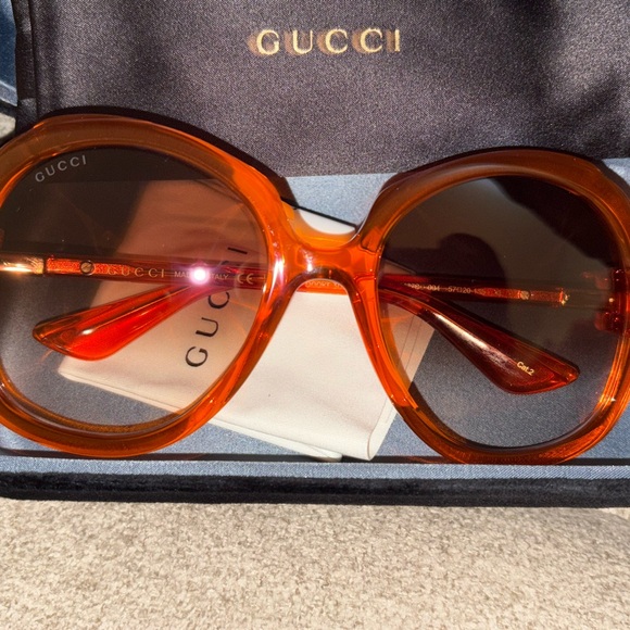 NWT Gucci Saint Tropez Orange Sunglasses - Picture 1 of 8